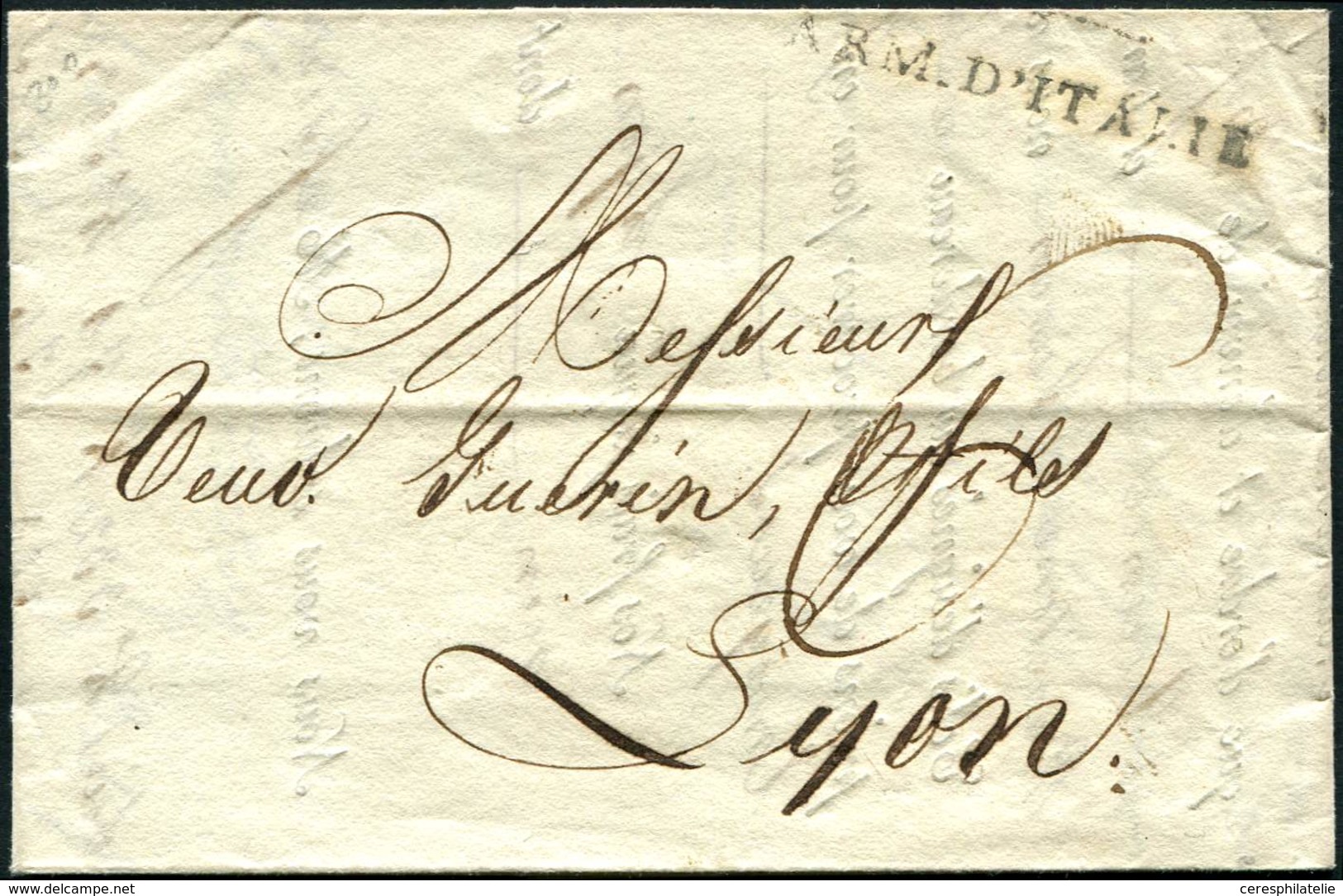 Let LETTRES SANS TIMBRE ET DOCUMENTS DIVERS MP ARM.D'ITALIE S. LAC Datée De Milan 1812, TB - Other & Unclassified