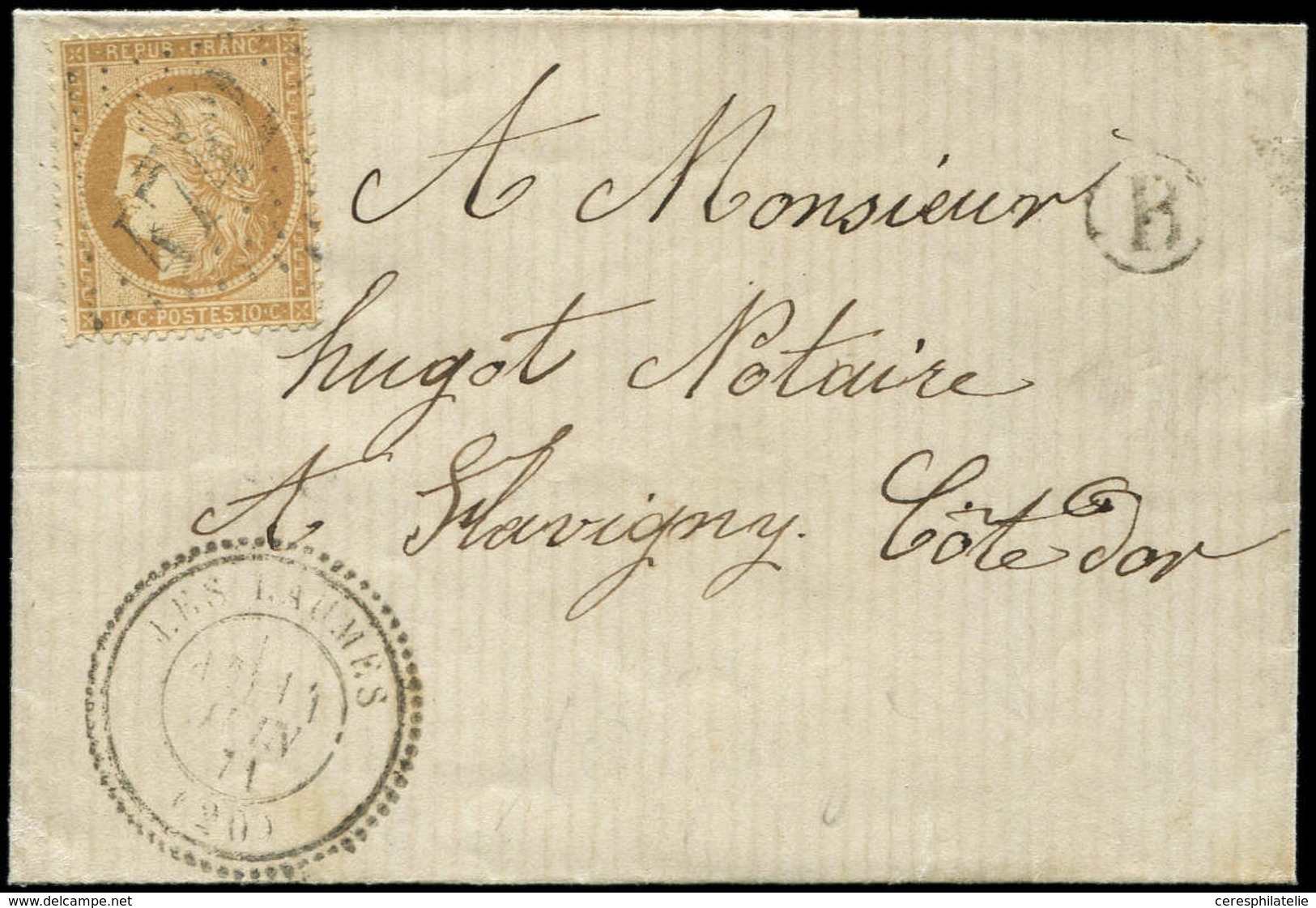 Let OBLITERATIONS PAR DEPARTEMENTS 20/COTE D'OR N°36 Obl. GC 4742 S. LSC, Càd T24 LES LAUMES 11/6/71 Et Boite B, TB - 1849-1876: Classic Period