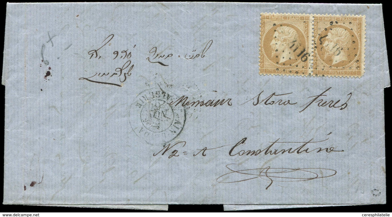 Let LETTRES ET OBLITERATIONS D'ALGERIE N°21 PAIRE Obl. PC 4116 S. LAC, Càd AIN-BEIDA 6/11/67, TB - 1849-1876: Classic Period