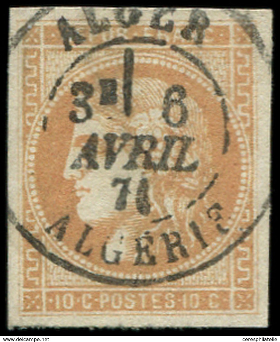 LETTRES ET OBLITERATIONS D'ALGERIE N°43B Obl. Càd T17 ALGER 6/4/71, TTB - 1849-1876: Classic Period