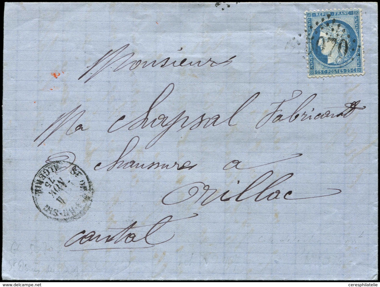 Let LETTRES ET OBLITERATIONS D'ALGERIE N°60C Obl. GC 5070 S. LAC, Càd ST DENIS-DU-SIG 4/11/75, TB - 1849-1876: Classic Period