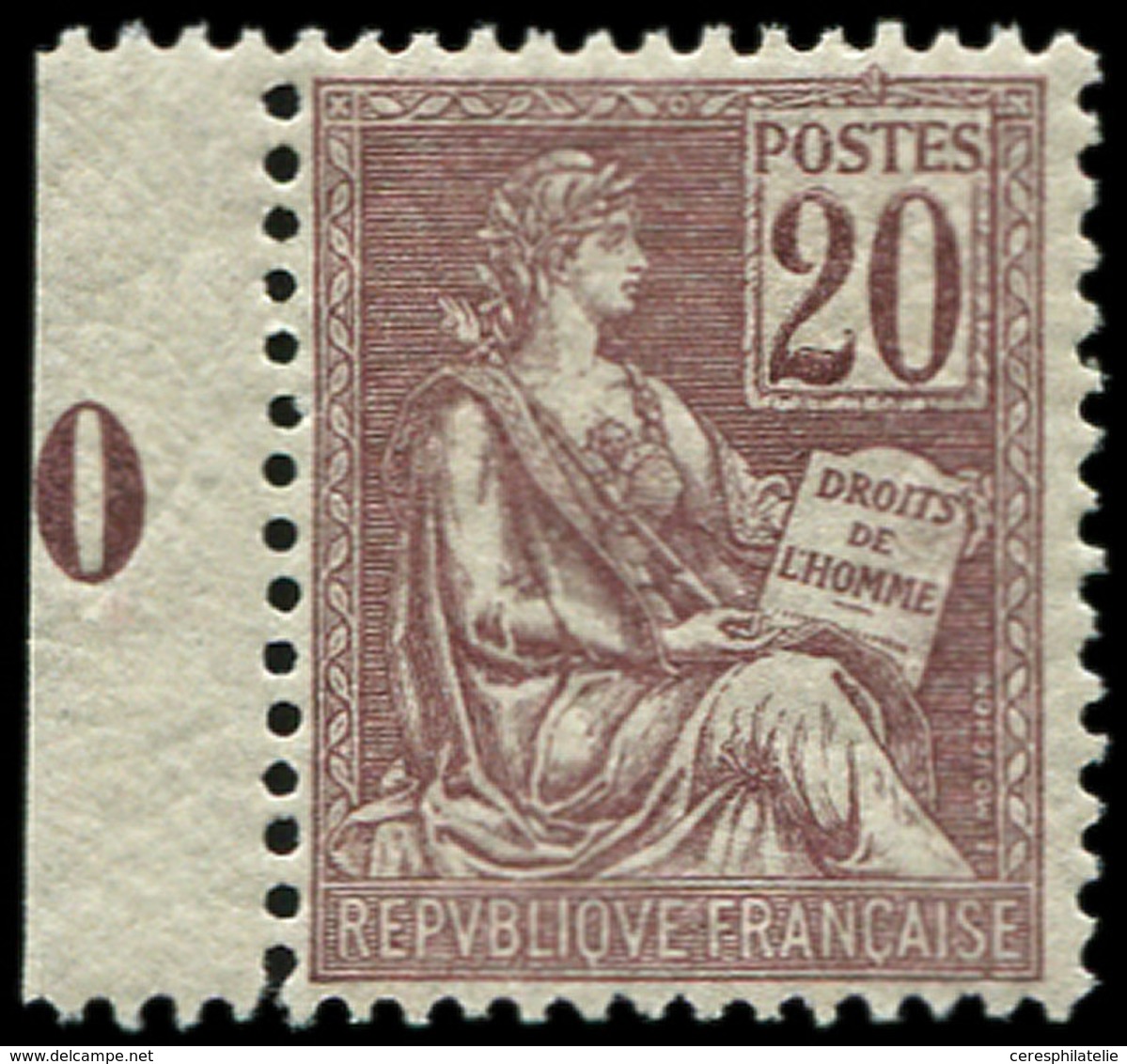 ** EMISSIONS DU XXème SIECLE 113   Mouchon, 20c. Brun-lilas, Très Bien Centré, TTB - Unused Stamps