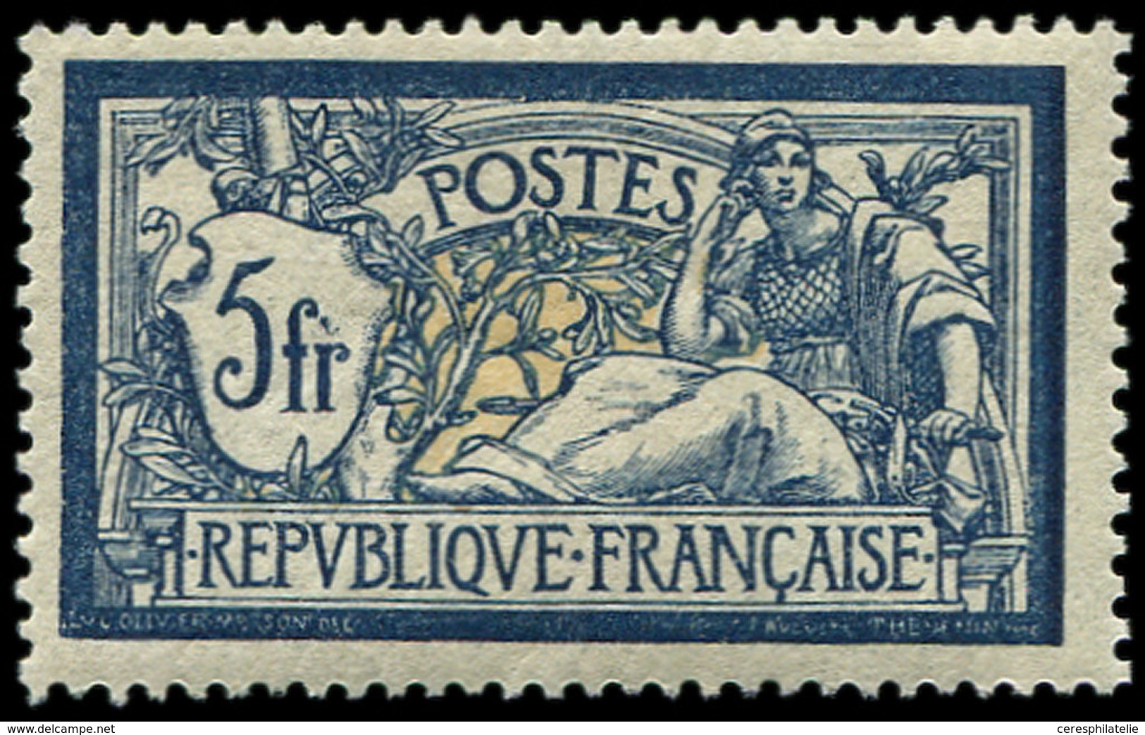 ** EMISSIONS DU XXème SIECLE 123   Merson,  5f. Bleu Et Chamois, Très Bien Centré, TB - Unused Stamps
