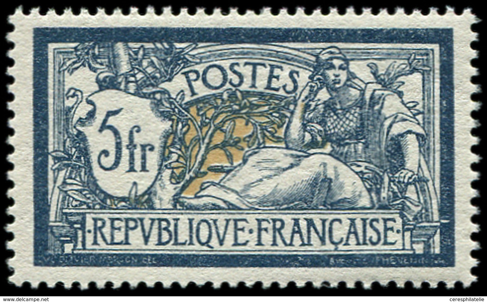 ** EMISSIONS DU XXème SIECLE 123   Merson,  5f. Bleu Et Chamois, Bon Centrage, TB - Unused Stamps