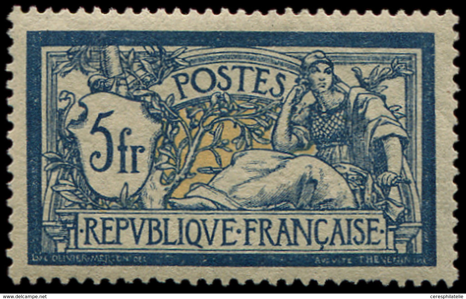 * EMISSIONS DU XXème SIECLE 123   Merson,  5f. Bleu Et Chamois, Très Bien Centré, Inf. Ch., TB - Unused Stamps