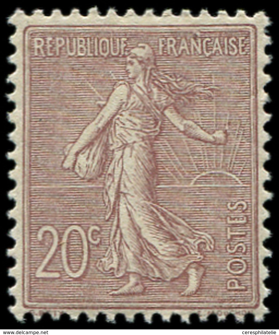 ** EMISSIONS DU XXème SIECLE 131   Semeuse Lignée, 20c. Brun-lilas, Bon Centrage, TB - Unused Stamps