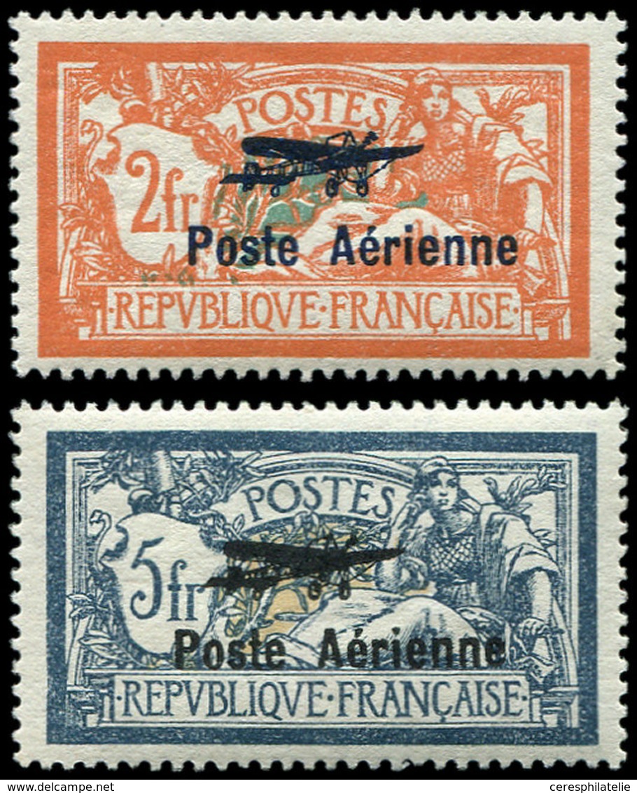 * POSTE AERIENNE 1/2 2f. Et 5f, Salon De Marseille, Très Bon Centrage, Infime Ch., TTB - 1927-1959 Mint/hinged