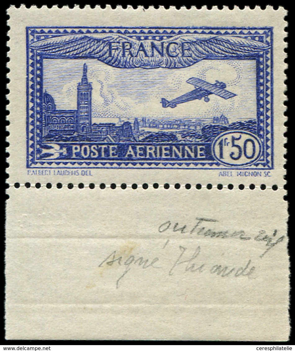 ** POSTE AERIENNE 6b  Vue De Marseille, 1f.50 Outremer VIF, Bdf, TB - 1927-1959 Mint/hinged