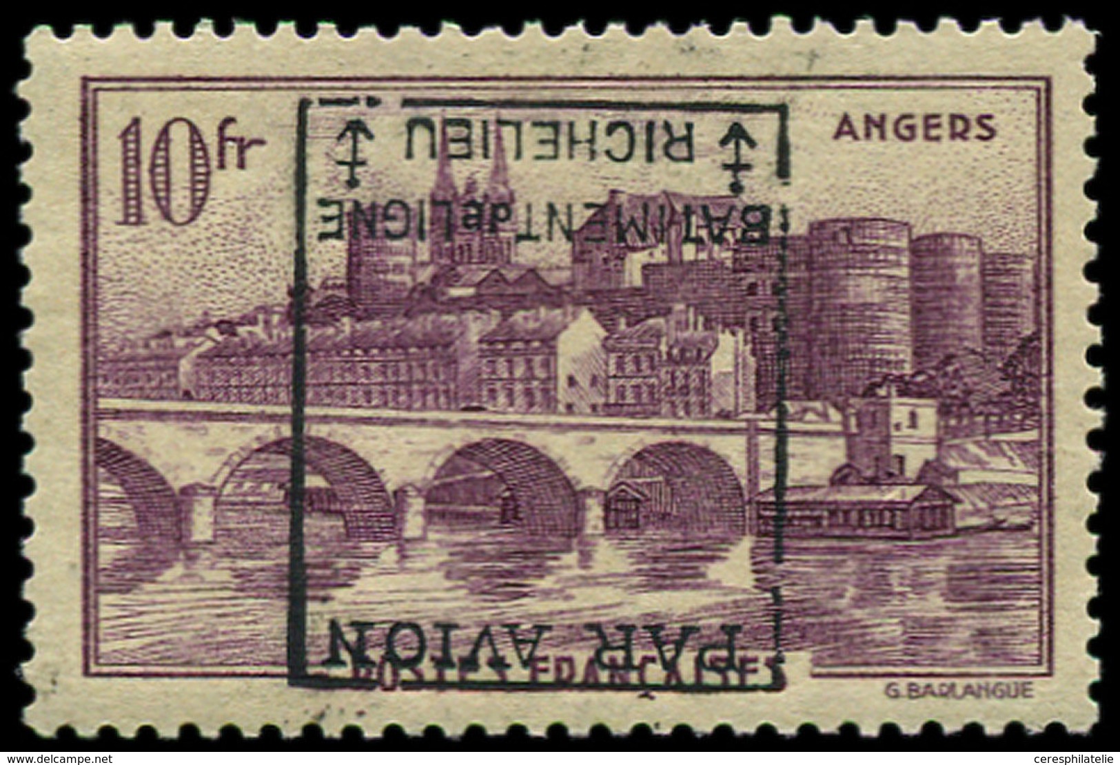 ** Poste Aérienne Militaire  10 : Angers, 10f. Violet, TB - Military Airmail