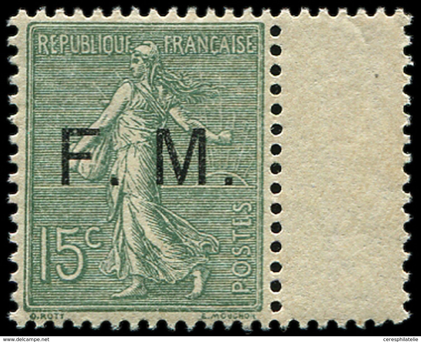 ** FRANCHISE MILITAIRE 3    15c. Vert-olive, Très Bien Centré, TB - Military Postage Stamps
