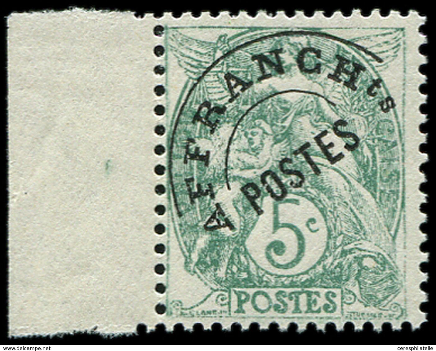 ** PREOBLITERES 41a Blanc, 5c. Vert, Surcharge à Plat, Bdf, TB - 1893-1947
