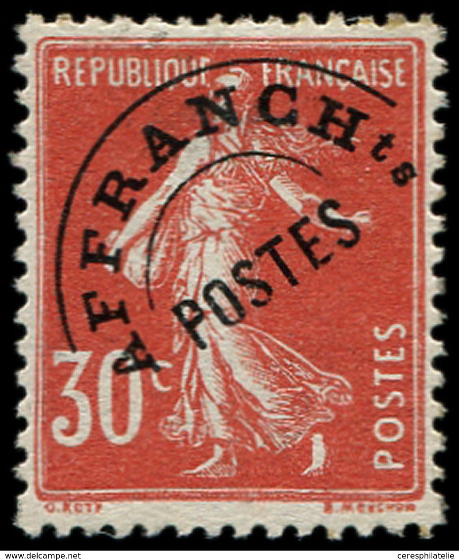 ** PREOBLITERES 58  Semeuse Camée, 30c. Rouge, TB - 1893-1947