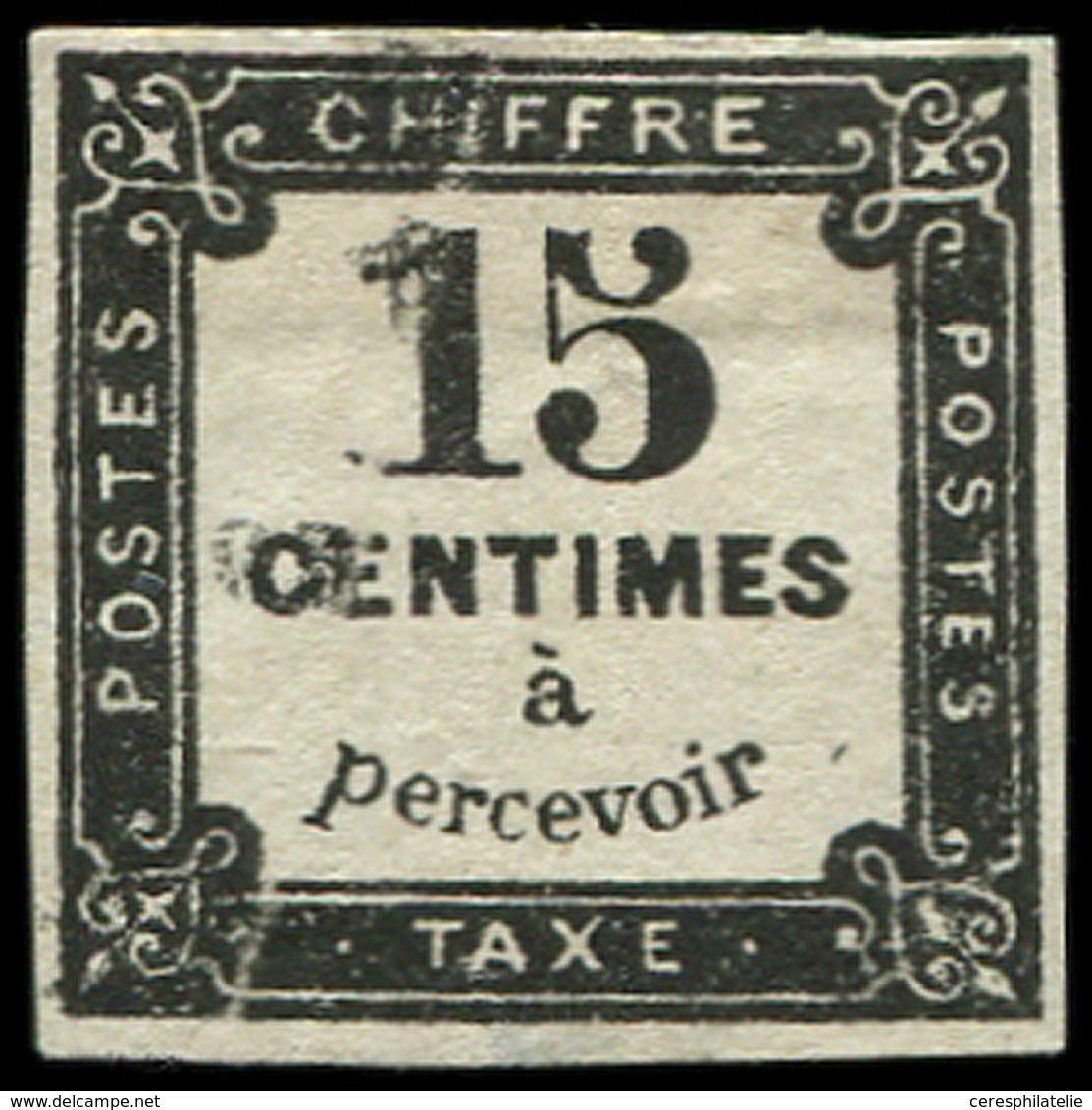 * TAXE 4   15c. Noir Litho, DOUBLE Impression PARTIELLE, Forte Ch., R Et TB. C - 1859-1959 Used