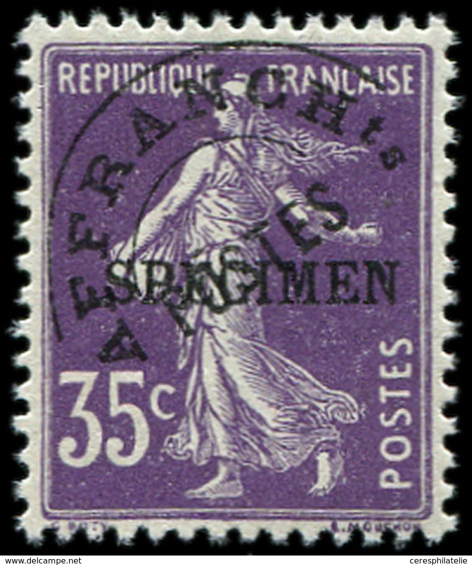 ** COURS D'INSTRUCTION Préo 62-CI 2 Semeuse Camée, 35c. Violet, Surch. SPECIMEN, TB - Instructional Courses