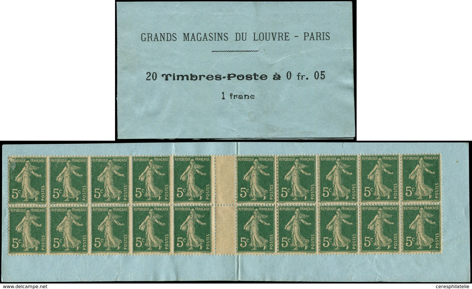 CARNETS (N°Cérès Jusqu'en1964) Carnet Monnaie N°137, 5c. Vert, GRANDS MAGASINS Du LOUVRE, R Et TB - Other & Unclassified