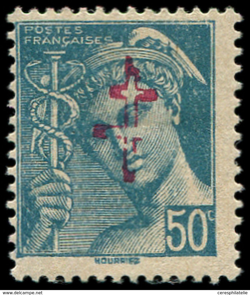 * TIMBRES DE LIBERATION AHUN 4 : 50c. Turquoise, Surcharge ROUGE, TB, Signé Mayer - Liberation