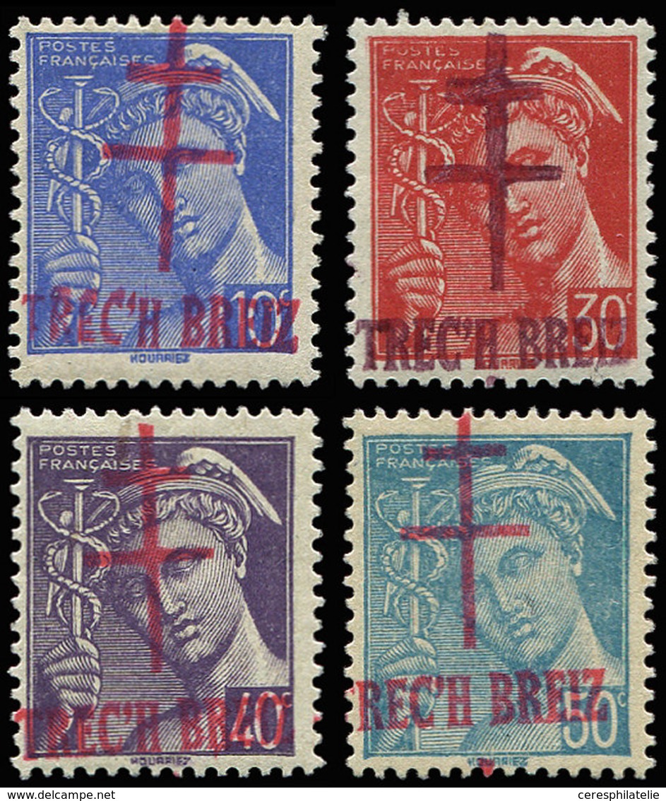 ** TIMBRES DE LIBERATION BRETAGNE TRECH BREIZ 1/4 : Mercure, La Série, TB - Liberation