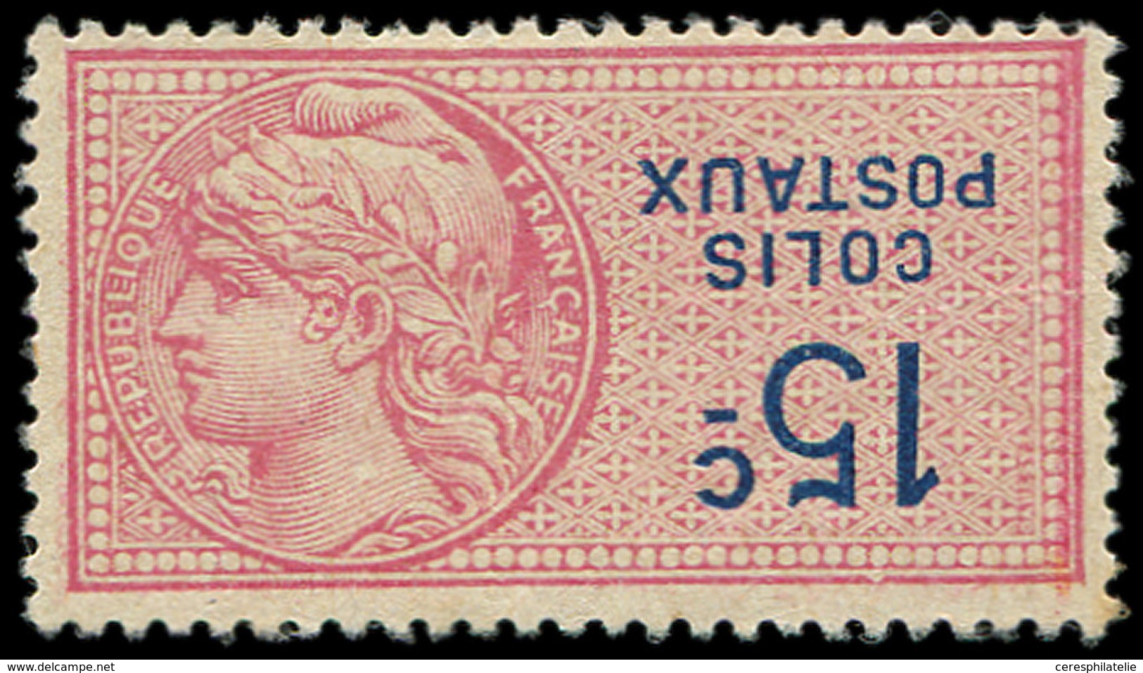 * COLIS POSTAUX 33a  Type Fiscal 15c. Rouge, Légendes BLEUES RENVERSEES, TB - Altri & Non Classificati