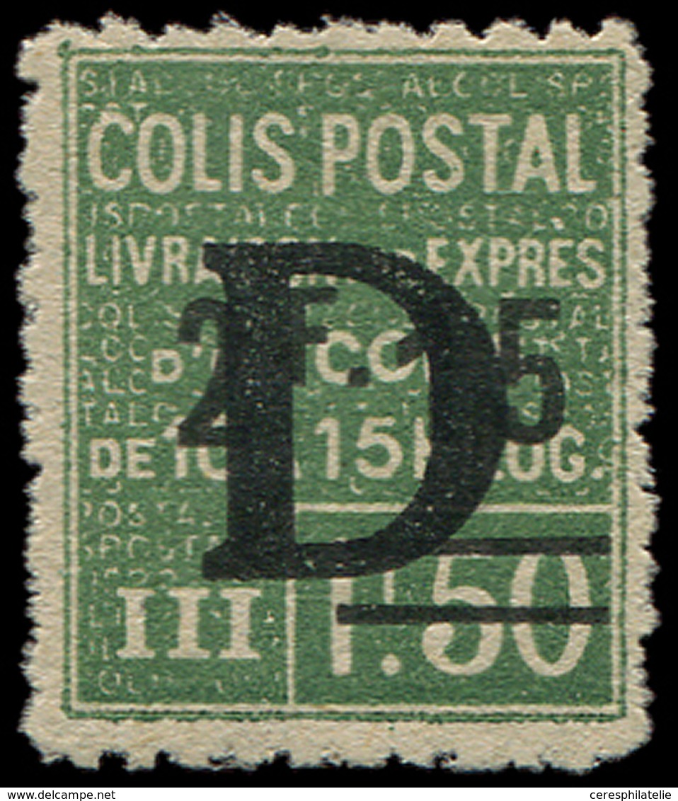 * COLIS POSTAUX 139  2f15 Sur 1f.50 Vert, Surcharge D, TB - Other & Unclassified