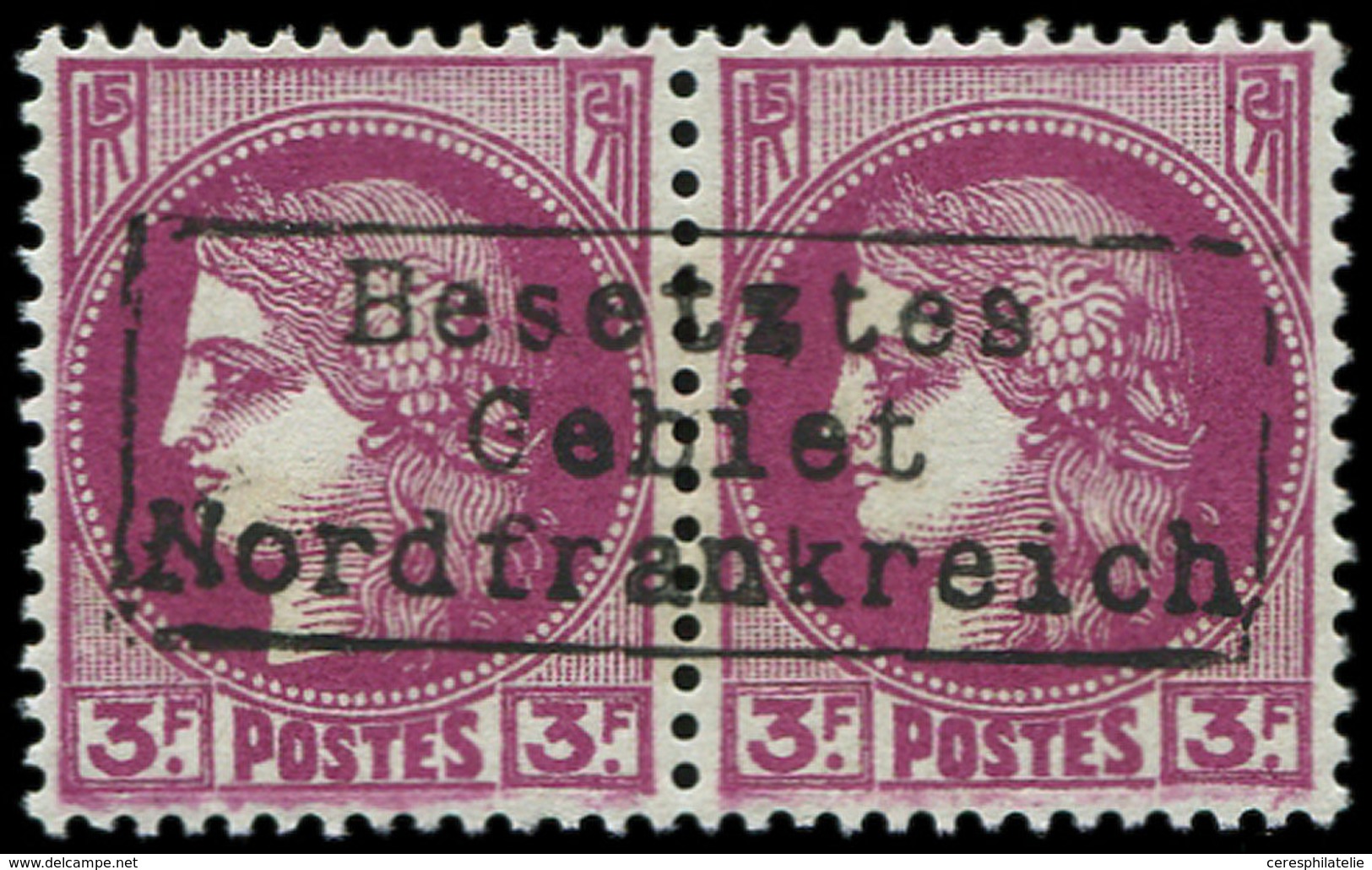 ** Spécialités Diverses GUERRE COUDEKERQUE Poste N°376 : 3f. Lilas-rose, Tous PAIRE, TB - War Stamps