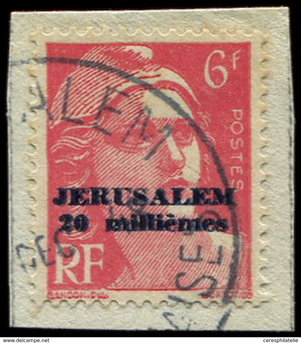 Spécialités Diverses JERUSALEM 3 : 20m S. 6f. Rouge, T II, Obl. S. Fragt, TB - War Stamps