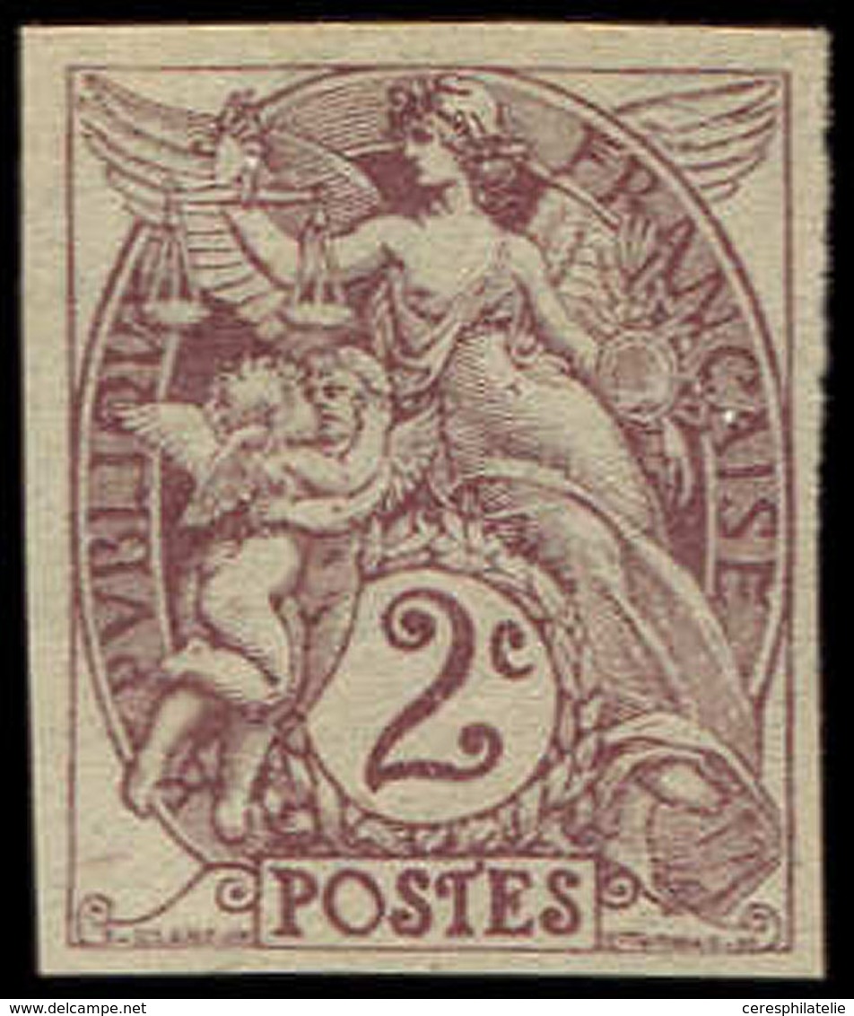 * VARIETES 108   Blanc,  2c. Brun-lilas, T IA, NON DENTELE, Très Frais, TB. S - Unused Stamps