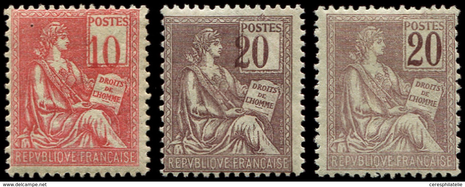 * VARIETES 112a Et 113a Chiffres DEPLACES, N°113g Chiffres FONCES, TB - Unused Stamps