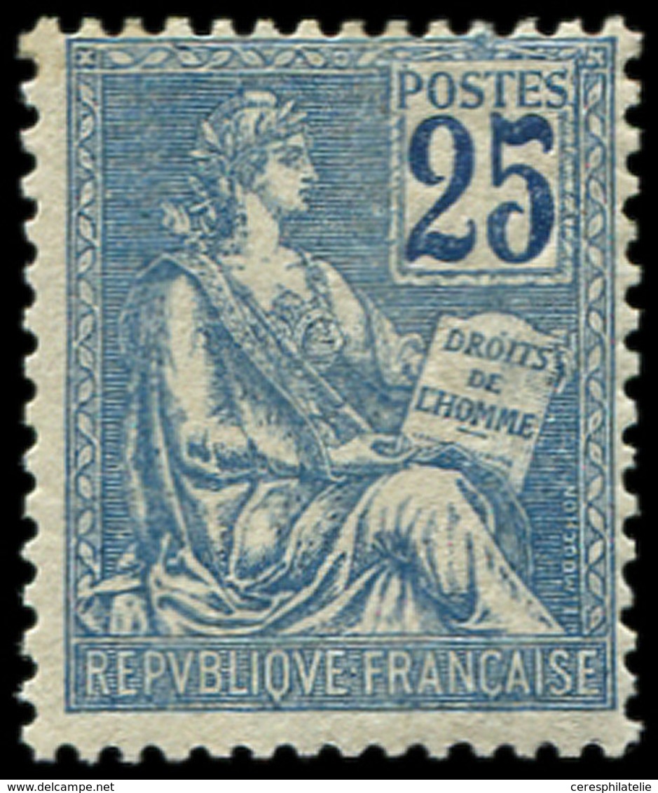 ** VARIETES 114e  Mouchon, 25c. Bleu, Chiffres FONCES, Bien Centré, TB. C - Unused Stamps