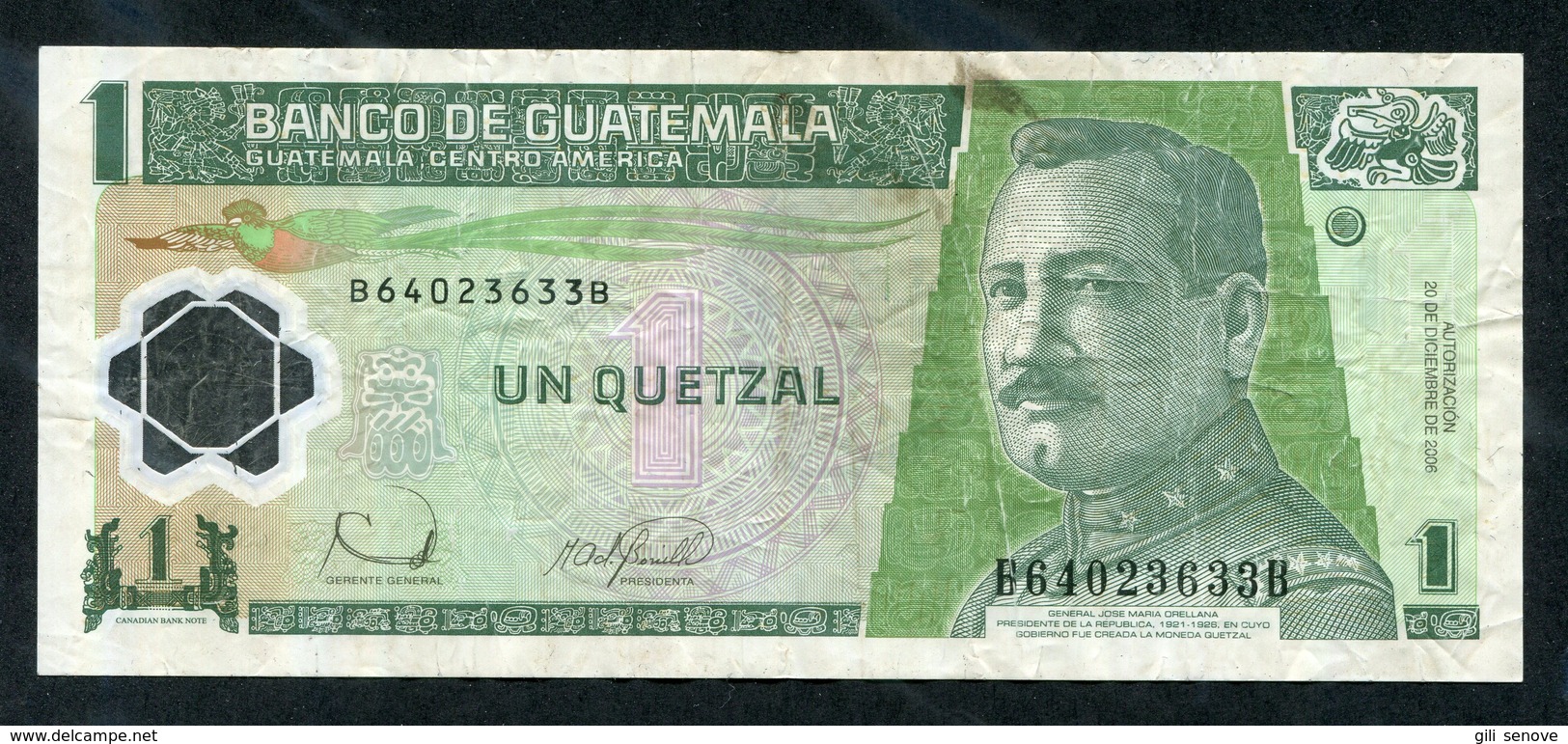 GUATEMALA 1 QUETZAL BANKNOTE, 2006 - Guatemala