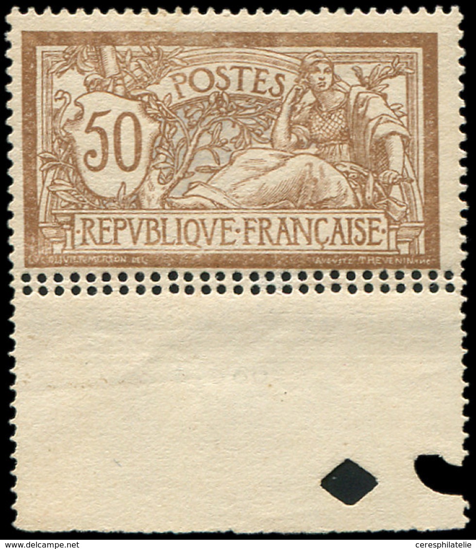 * VARIETES 120j  Merson, 50c. Brun Et Gris, DOUBLE PIQUAGE Bdf, TB, Cote Et N° Maury - Unused Stamps