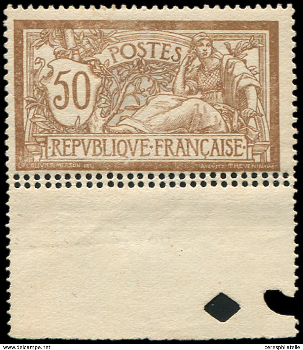 * VARIETES 120j  Merson, 50c. Brun Et Gris, DOUBLE PIQUAGE Bdf, TB, Cote Et N° Maury - Nuovi