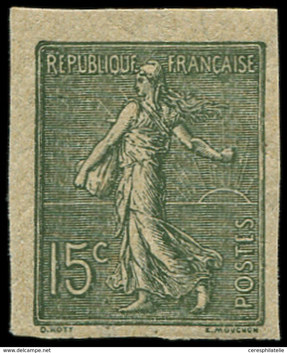 * NON DENTELES 130g  Semeuse Lignée, 15c. Vert Gris, TB - Unclassified