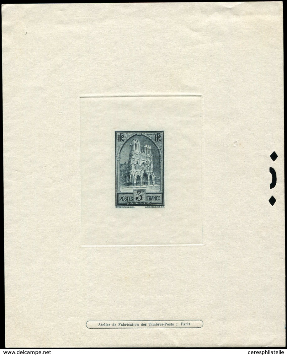 EPREUVES DE LUXE 259   Cathédrale De Reims, 3f. Ardoise, TB - Luxury Proofs