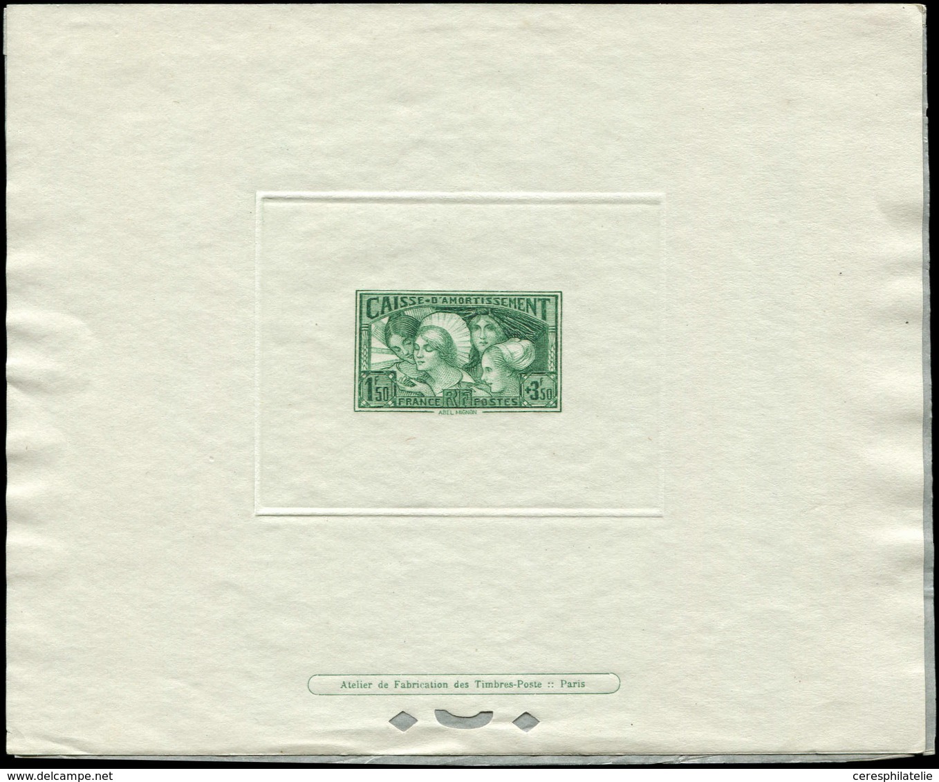 EPREUVES DE LUXE 269   Provinces Françaises, 1f.50 + 3f.50 Vert-jaune, TB - Luxury Proofs