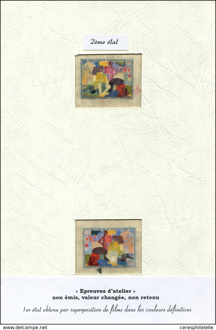 EPREUVES D'ARTISTES ET D'ATELIER 1322  De La Fresnaye 2,00, NON EMIS, 2 épreuves D'artiste Multicolores Par Superpositio - Prove D'artista