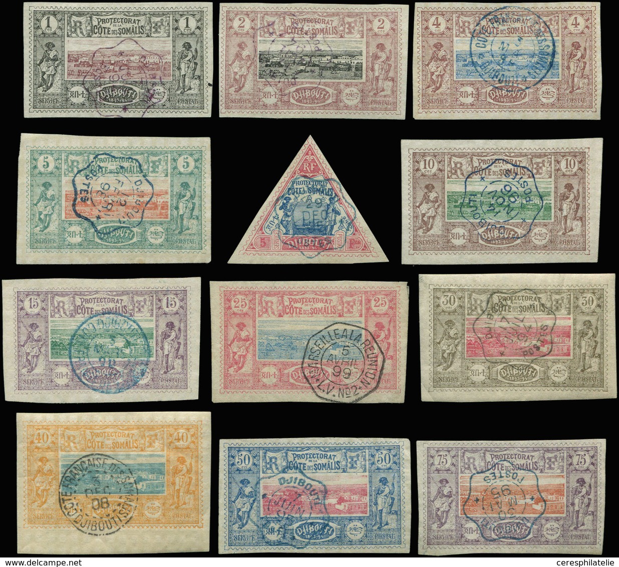 COTE DES SOMALIS 6/19 : Types De 1894-1900, Obl., TB - Otros & Sin Clasificación