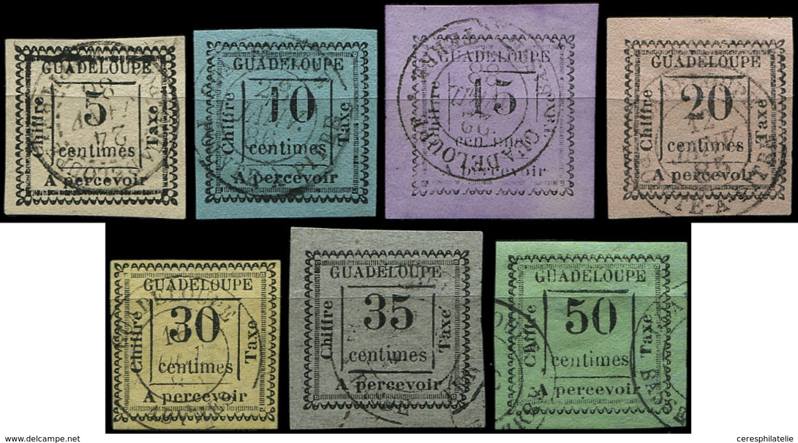 GUADELOUPE Taxe 6/12 : Série De 1884, Obl., TB - Sonstige & Ohne Zuordnung