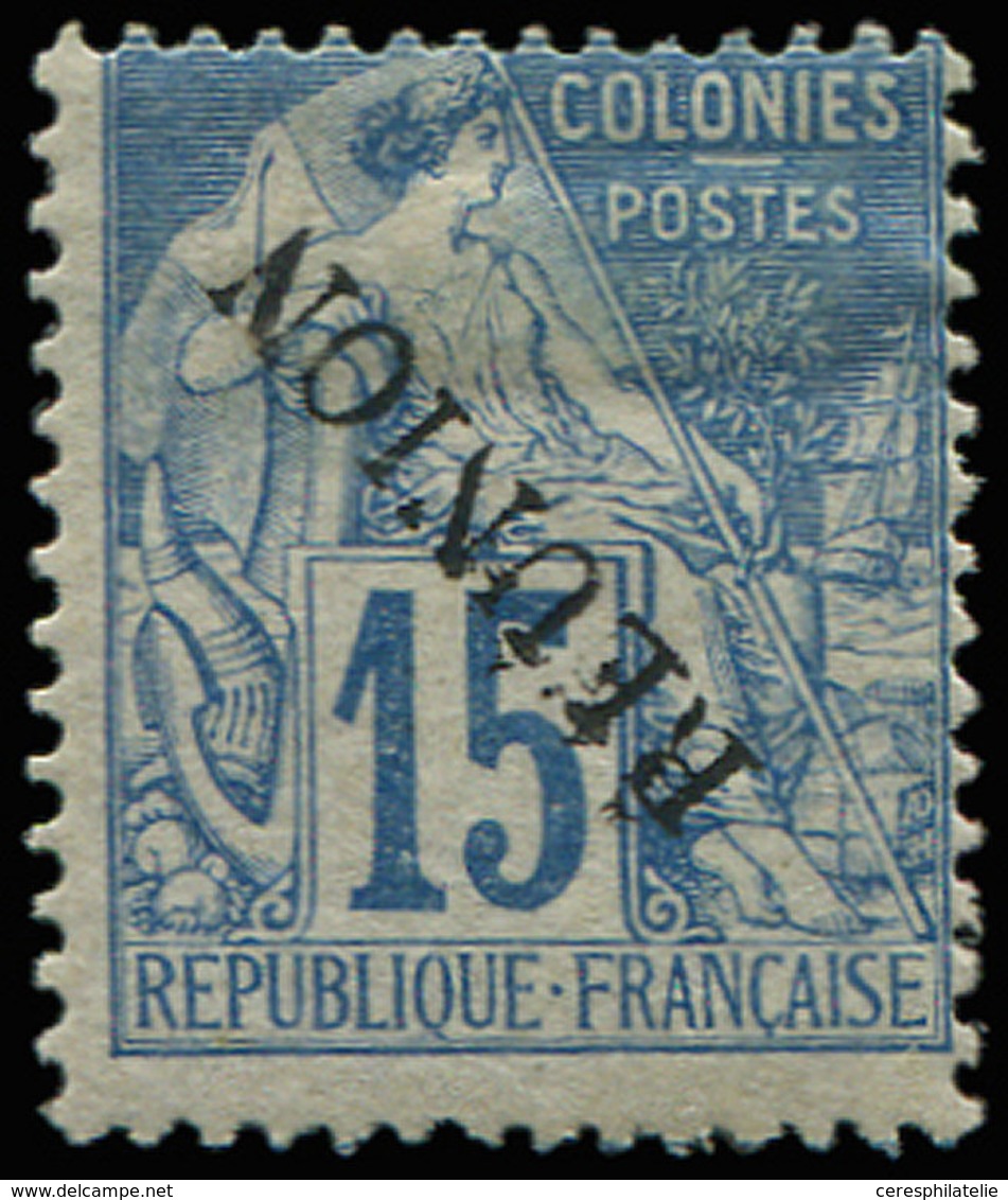 * REUNION 22A : 15c. Bleu, Surcharge RENVERSEE, TB - Other & Unclassified