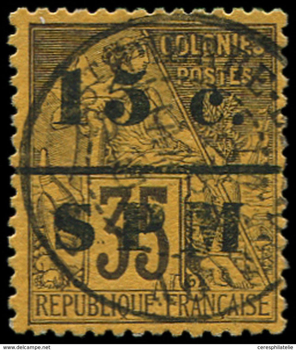 SAINT PIERRE ET MIQUELON 13 : 15 Sur 35c. Violet-noir Sur Jaune, Obl., TB. Br - Unused Stamps