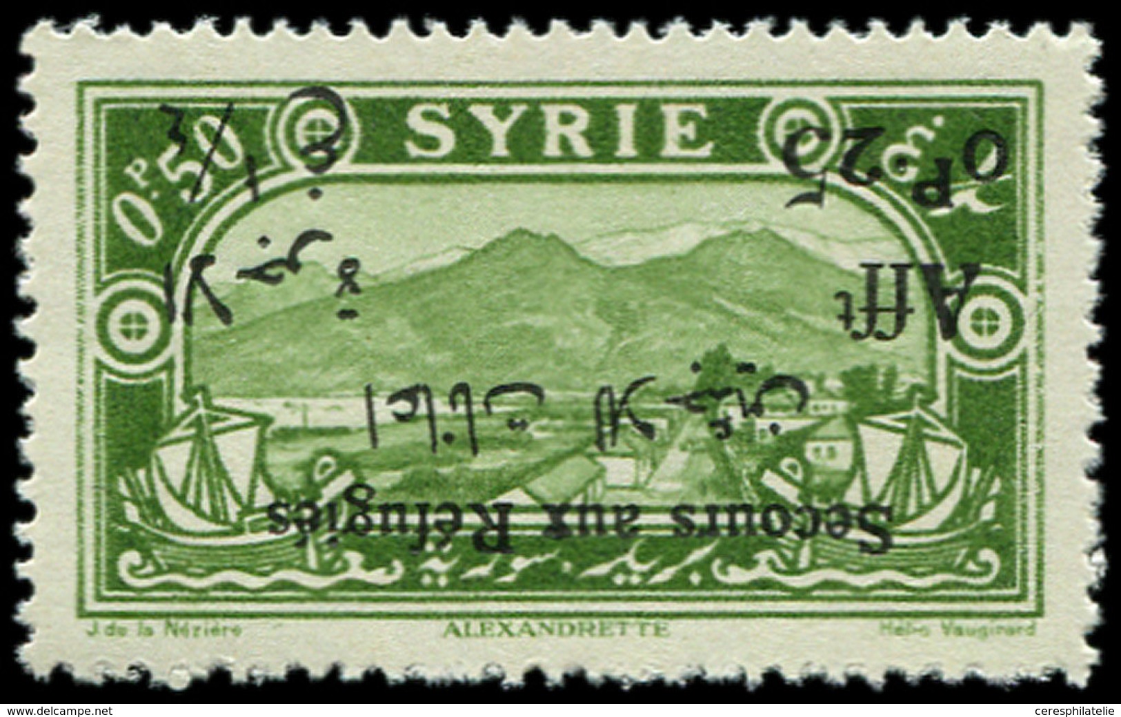 ** SYRIE 168 : 0p.25 Sur 0p.50 Vert-jaune, Surcharge RENVERSEE, TB - Other & Unclassified