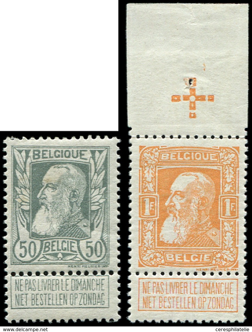 ** BELGIQUE 78/79 : 50c. Gris Et 1f. Orange, TB - Other & Unclassified