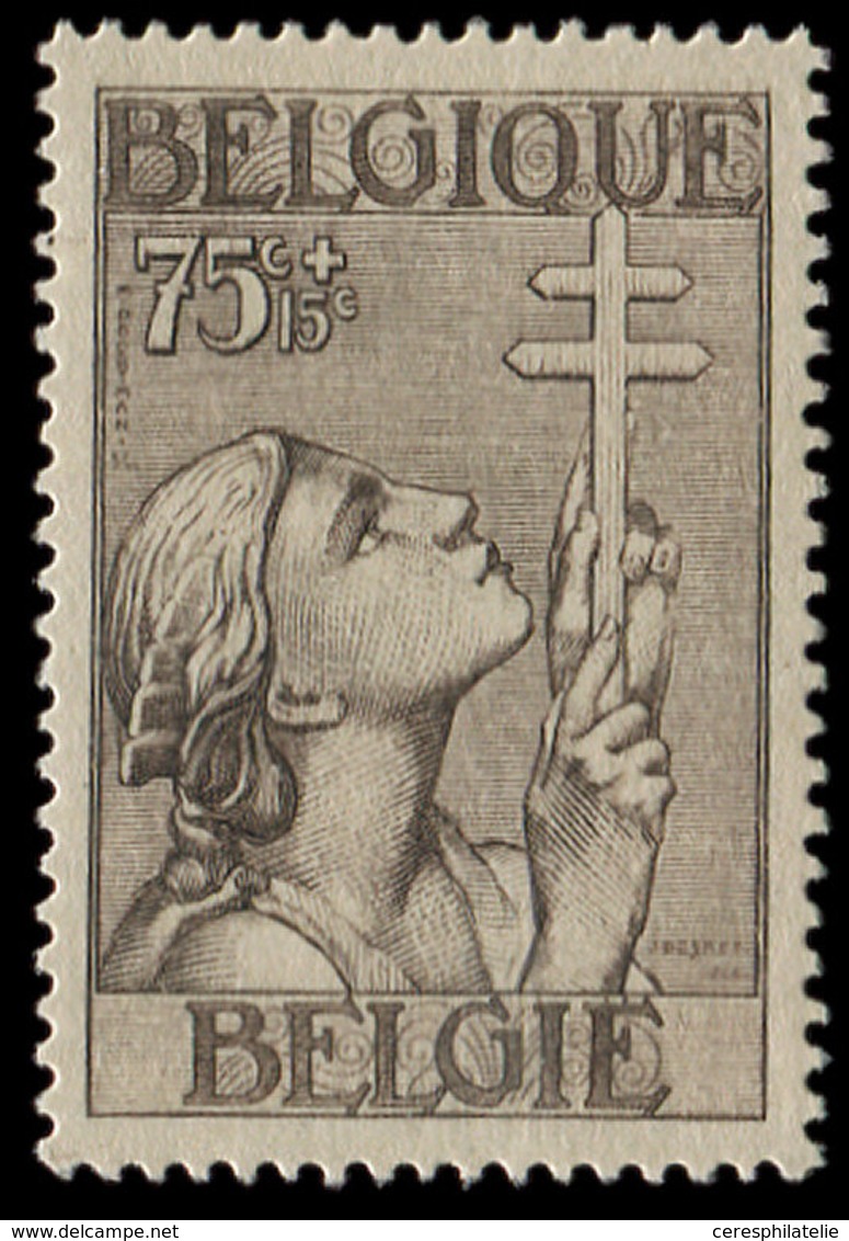 ** BELGIQUE 380 : 75c. + 15c. Gris-brun, TB. C - Other & Unclassified