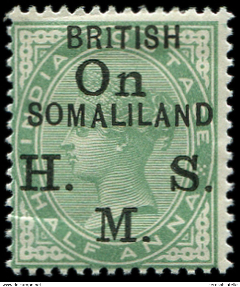 * SOMALILAND Service 1 : 1/2a Vert-jaune, BRITISH, (SG N°O1a, Cote 475 £), TB - Somaliland (Protettorato ...-1959)