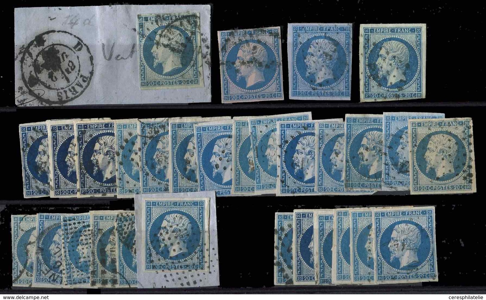 N°14 Petit Lot Spécialisé, Nuances (2 Bleu Sur Vert), Oblitérations, états Divers - Collections (with Albums)