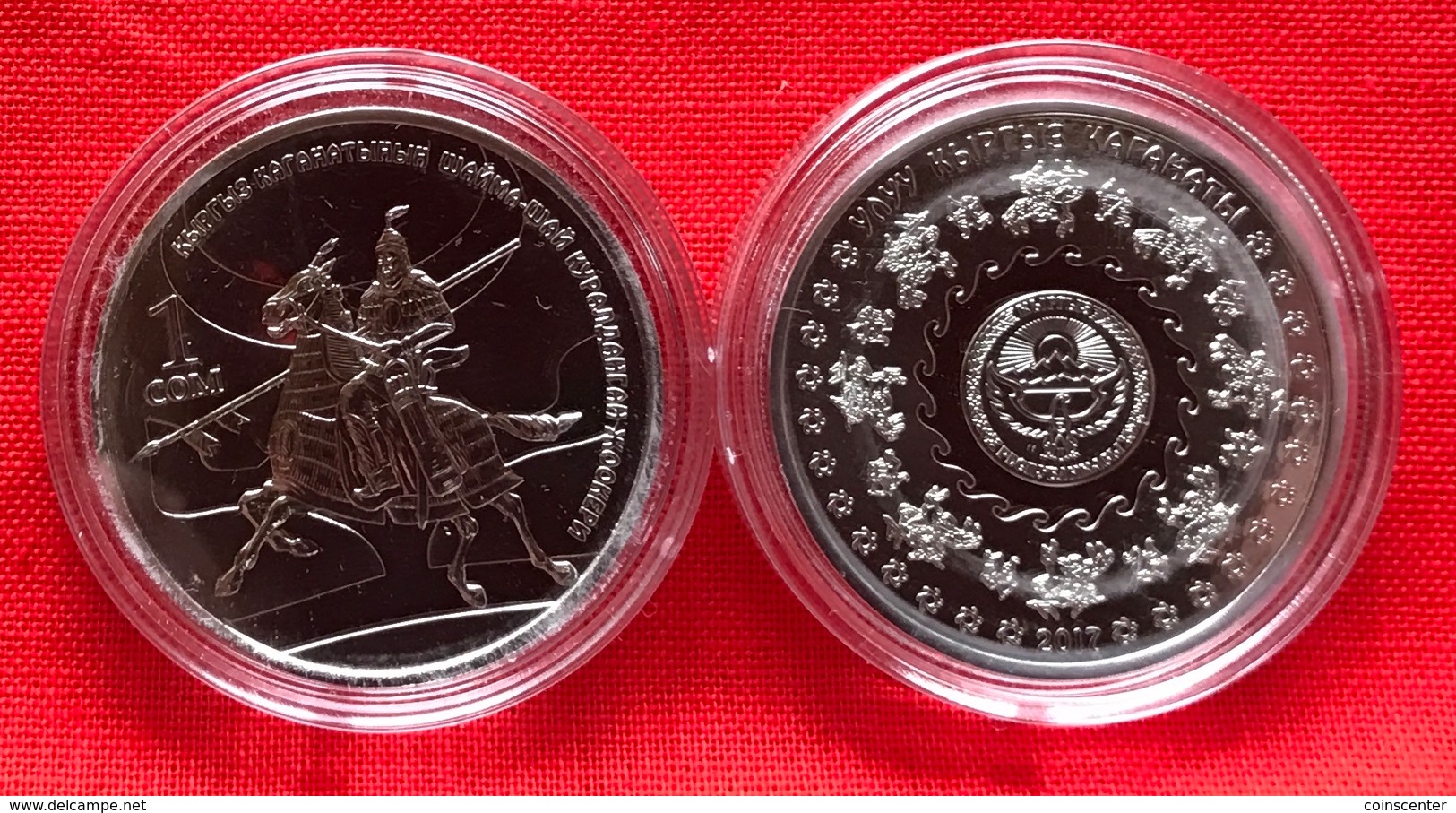 Kyrgyzstan 1 Som 2017 "Heavily Armed Warrior" CoinCard BU - Kirghizistan