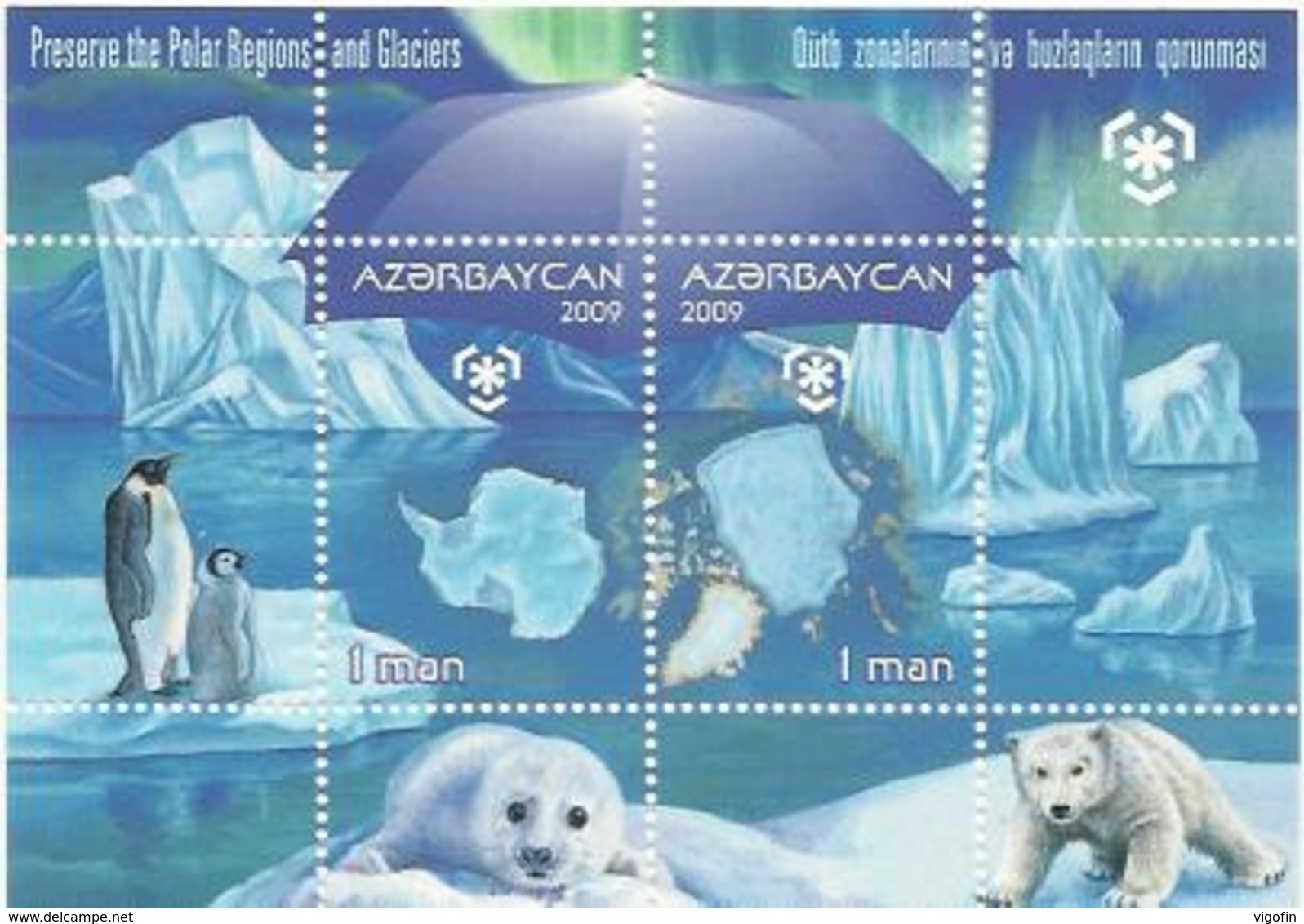 AZ 2009- PENGUIN, ASERBEDIAN, S/S, MNH - Pingouins & Manchots