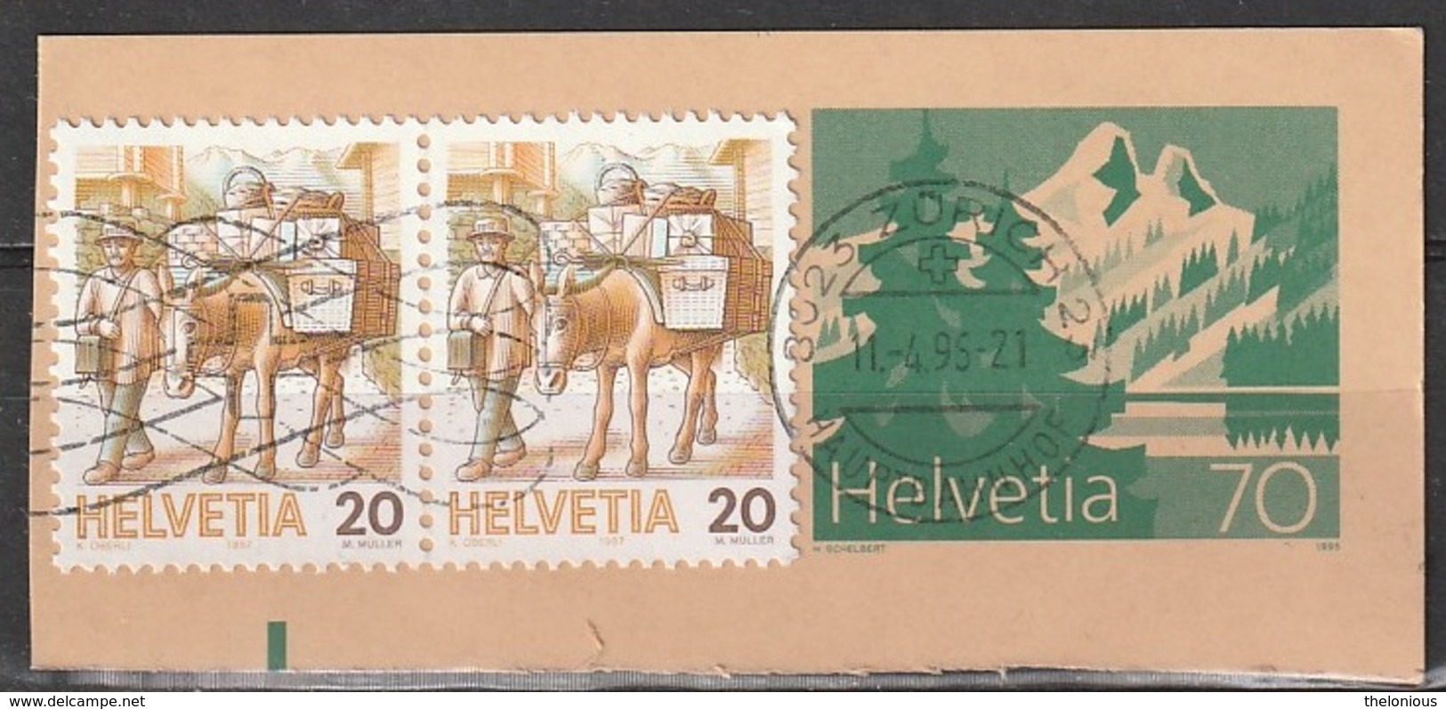 * Svizzera Frammento Di Postkarte / Cartolina Postale (vedi Scan) - Altri & Non Classificati