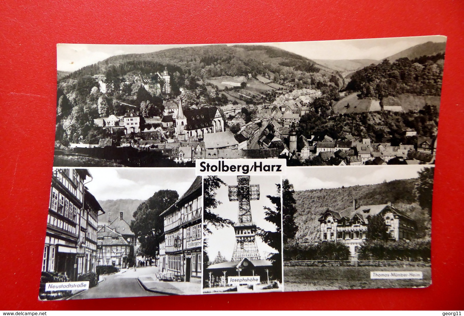 Stolberg - Kleinformat - Echtfoto DDR 1961 - Harz Fachwerk Neustadtstraße - Mansfeld-Südharz - Stolberg (Harz)