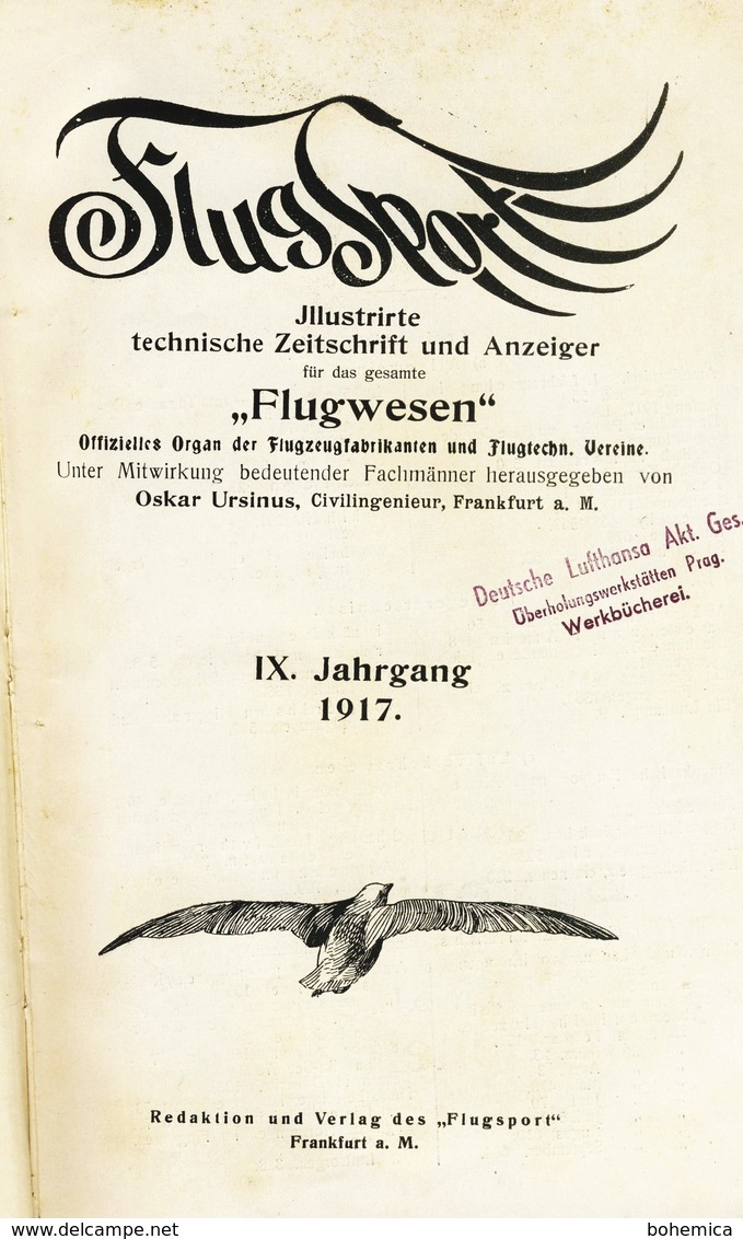 FLUGSPORT FLUGWESEN URSINUS FRANKFURT MAIN IX 1917 LUFTFAHRT FLUGZEUGE MILITÄR LUFTHANSA - Cars & Transportation