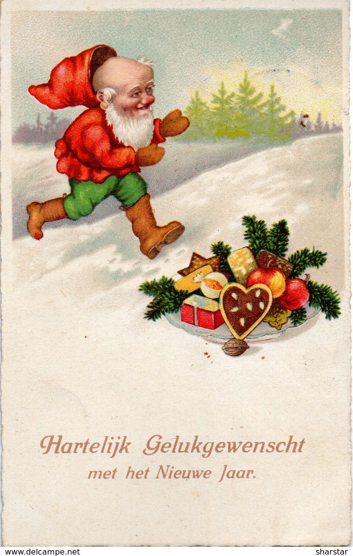 GNOMI-GNOMES-LUTINS-NAINS-ZWERGE - ANNO NUOVO - NEW YEAR - NEUEN JAHRE - CAKES IN THE SNOW - N 140 - Nouvel An